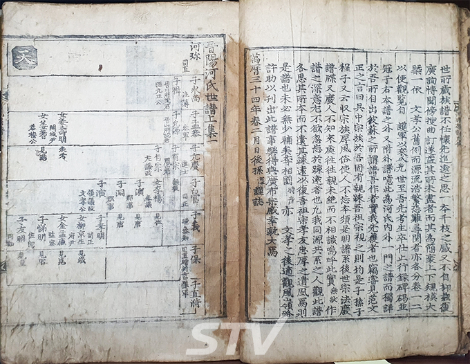 진양하씨세보晉陽河氏世譜), 1606년(丙午譜), 2권2책, 재간보, 해인사(海印寺) 목판본.